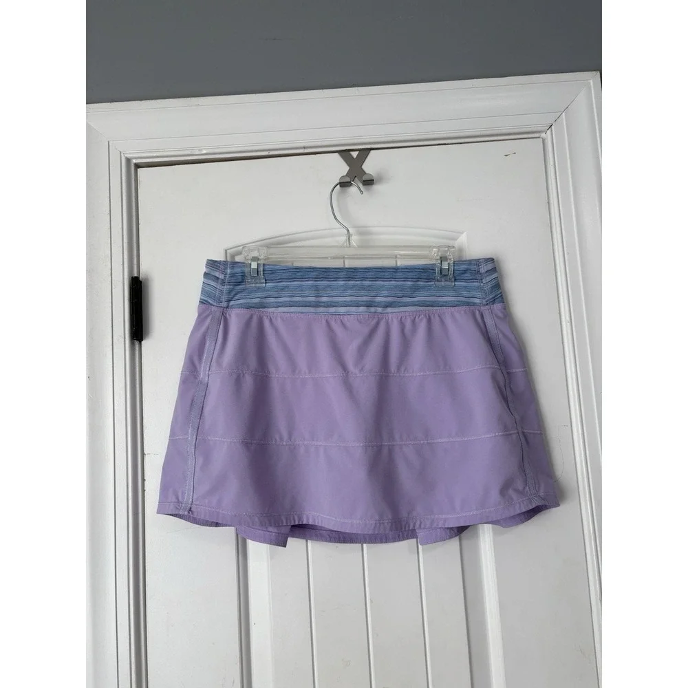 Lululemon Pace Rival Skirt II Lilac Caspian Blue Skort 10 Tall